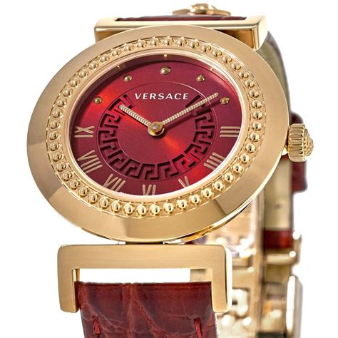 versace vanity rose gold plated red dial leather strap|Versace Vanity Rose Gold Plated Red Dial Leather Strap .